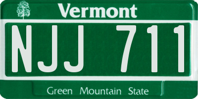 VT license plate NJJ711
