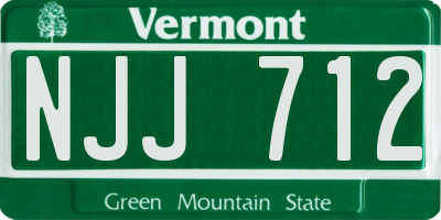 VT license plate NJJ712