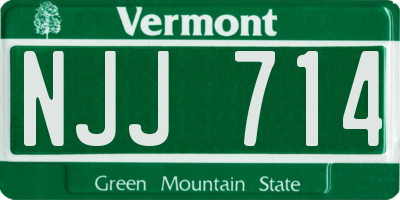 VT license plate NJJ714