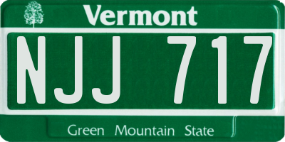 VT license plate NJJ717
