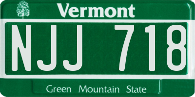 VT license plate NJJ718