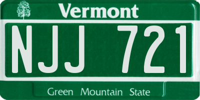 VT license plate NJJ721