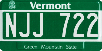 VT license plate NJJ722