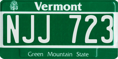 VT license plate NJJ723