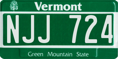 VT license plate NJJ724