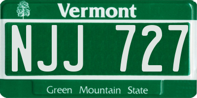 VT license plate NJJ727