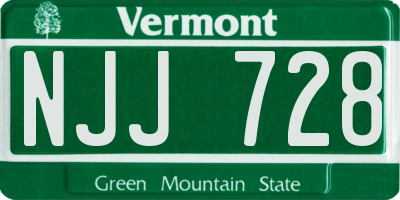 VT license plate NJJ728