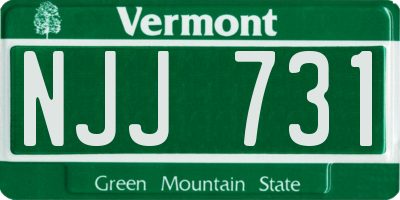VT license plate NJJ731