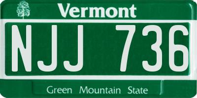 VT license plate NJJ736