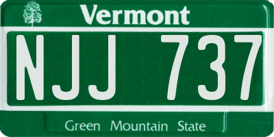 VT license plate NJJ737