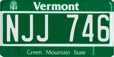 VT license plate NJJ746