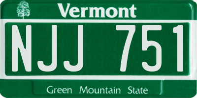 VT license plate NJJ751