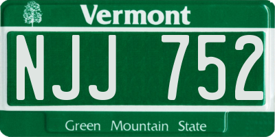 VT license plate NJJ752