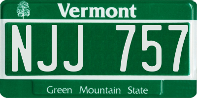 VT license plate NJJ757
