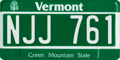 VT license plate NJJ761