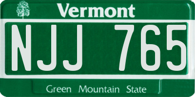 VT license plate NJJ765