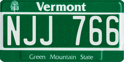 VT license plate NJJ766