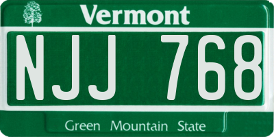 VT license plate NJJ768