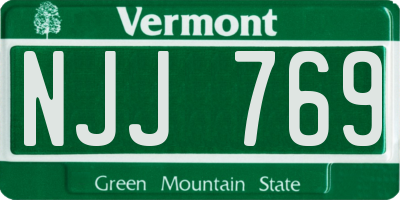 VT license plate NJJ769