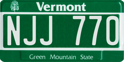 VT license plate NJJ770