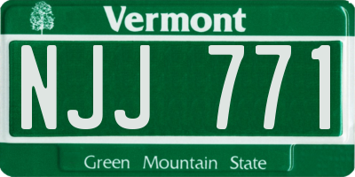 VT license plate NJJ771