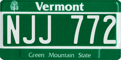 VT license plate NJJ772