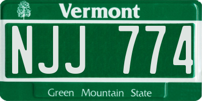 VT license plate NJJ774