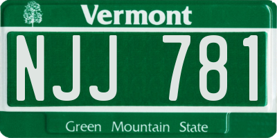 VT license plate NJJ781