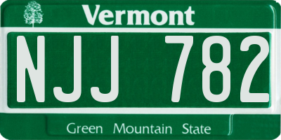 VT license plate NJJ782