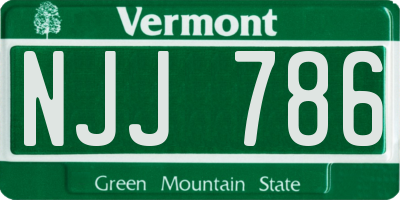 VT license plate NJJ786