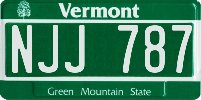 VT license plate NJJ787