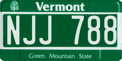 VT license plate NJJ788