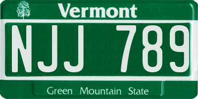 VT license plate NJJ789