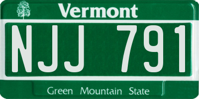 VT license plate NJJ791