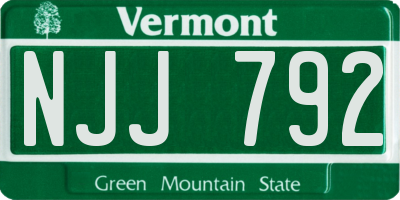 VT license plate NJJ792