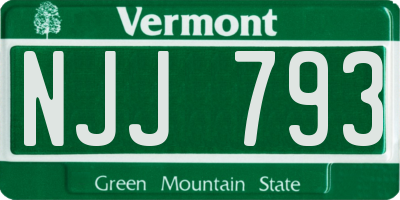 VT license plate NJJ793