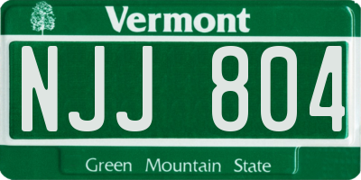 VT license plate NJJ804