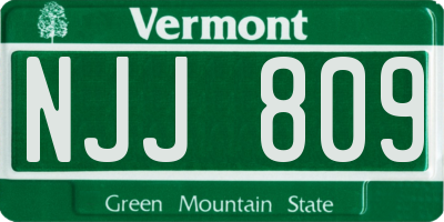 VT license plate NJJ809