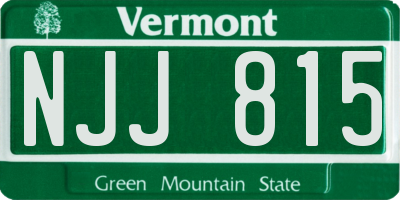VT license plate NJJ815
