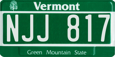 VT license plate NJJ817