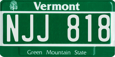 VT license plate NJJ818