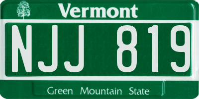 VT license plate NJJ819