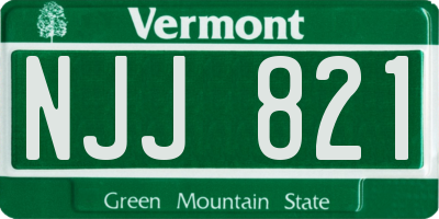 VT license plate NJJ821