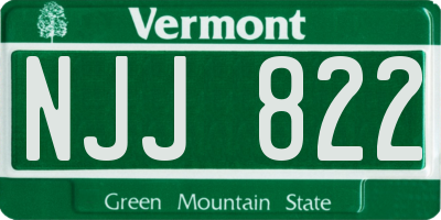 VT license plate NJJ822