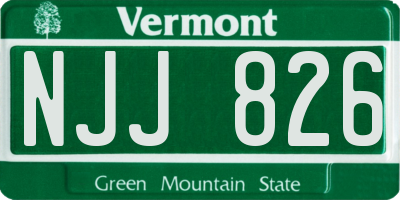 VT license plate NJJ826