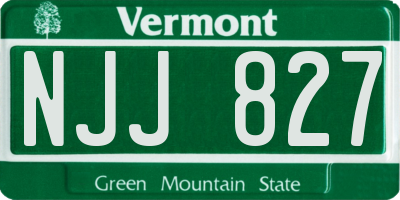 VT license plate NJJ827