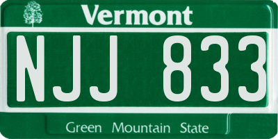 VT license plate NJJ833