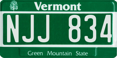VT license plate NJJ834