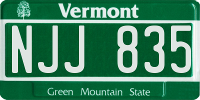 VT license plate NJJ835