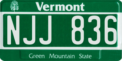 VT license plate NJJ836